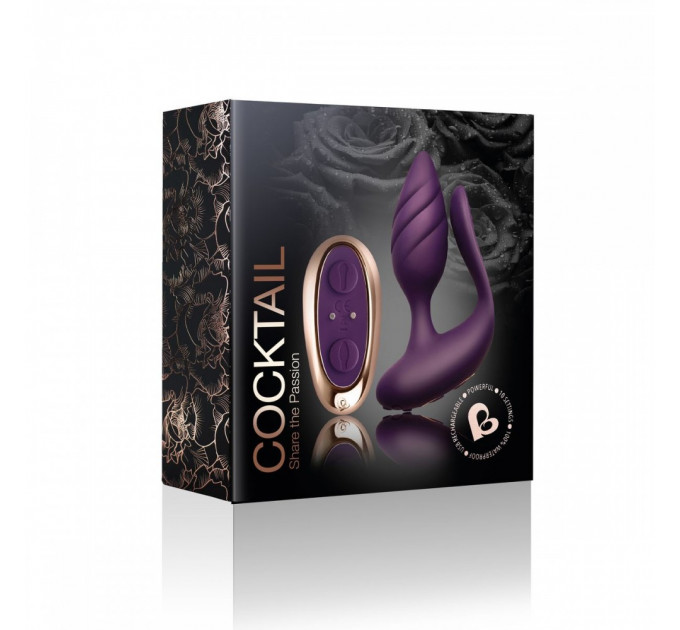 Вибратор для пар ROCKS-OFF - COCKTAIL DUAL MOTORED COUPLES TOY BURGUND