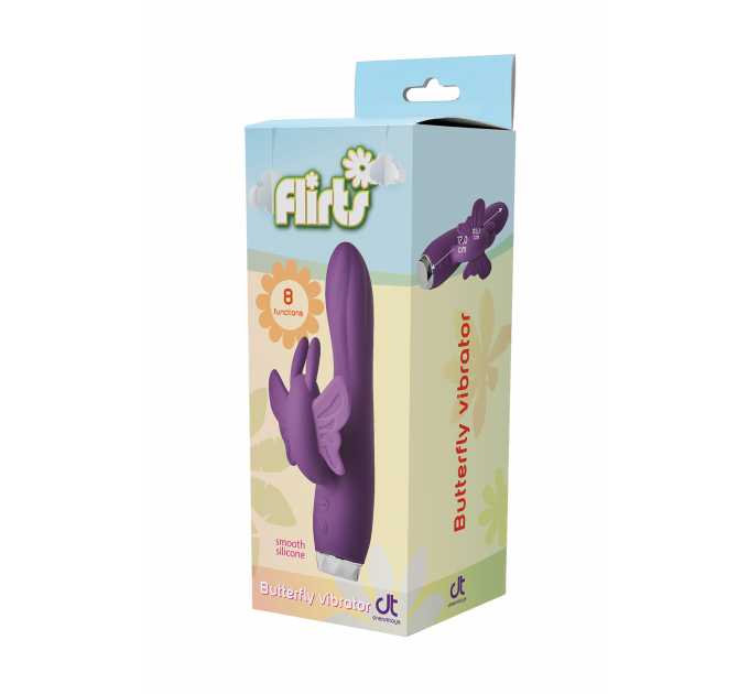 Вибратор-кролик в виде Бабочки Dream Toys Flirts Butterfly, фиолетовый, 17 х 3 см