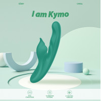 Вибратор с клиторальным отростком Chisa Kissen Kym с фрикциями и функцией подогрева, зеленый