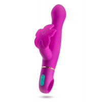 Вибратор с клиторальным отростком в виде бабочки Blush Aria Naugnty AF розовый