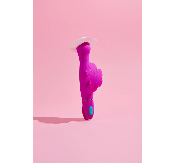 Вибратор с клиторальным отростком в виде бабочки Blush Aria Naugnty AF розовый
