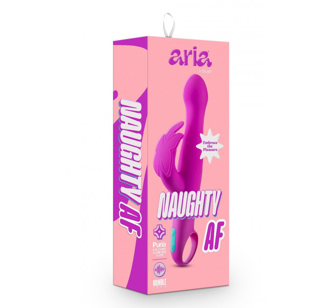 Вибратор с клиторальным отростком в виде бабочки Blush Aria Naugnty AF розовый