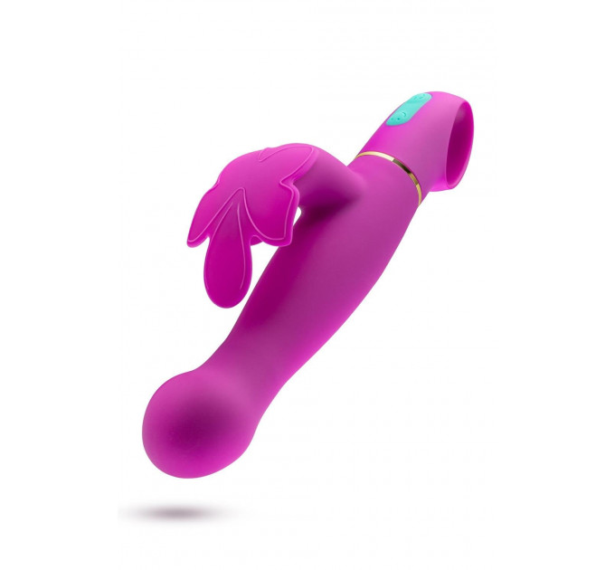 Вибратор с клиторальным отростком в виде бабочки Blush Aria Naugnty AF розовый