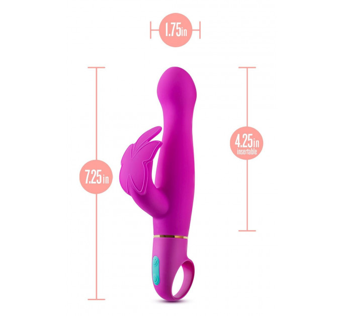 Вибратор с клиторальным отростком в виде бабочки Blush Aria Naugnty AF розовый
