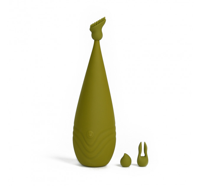 Вибростимулятор с разными насадками Sweet Em, зелёный