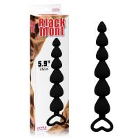 Анальная елочка сердечки Chisa Black Mont Elite Lover's Beads 17см /2,5см