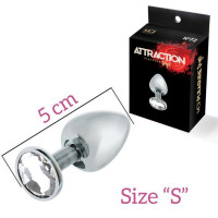 T370205 Анальная пробка с камнем MAI No.72 METAL PLUG WITH STONE S