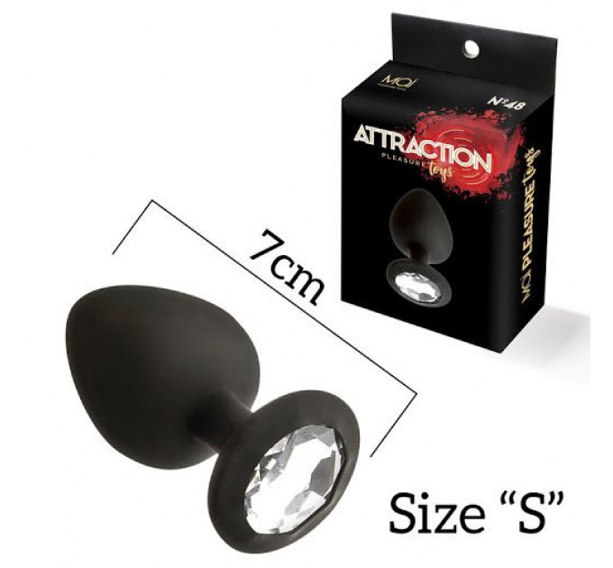 T370132 Анальная пробка 100% силикон с камнем MAI No.47 ANAL PLUG WITH STONE S