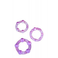 Набор эрекционных колец STAY HARD BEADED PURPLE