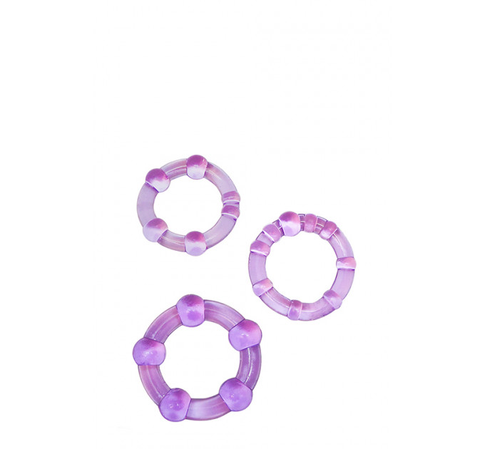 Набор эрекционных колец STAY HARD BEADED PURPLE