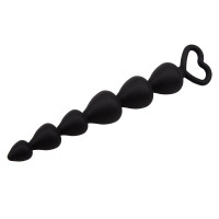 Анальна ялинка сердечка Chisa Black Mont Elite Lover's Beads 17см / 2,5 см