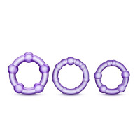 Набор эрекционных колец STAY HARD BEADED PURPLE