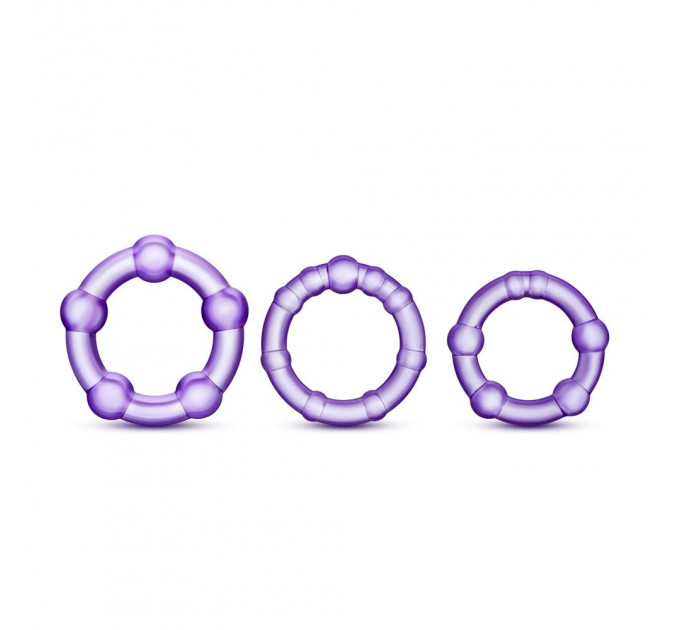 Набор эрекционных колец STAY HARD BEADED PURPLE