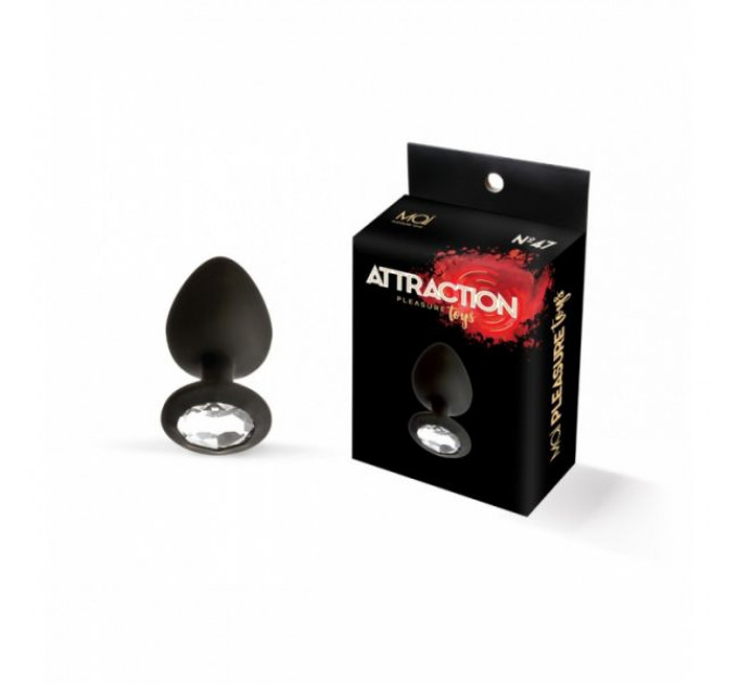 T370132 Анальная пробка 100% силикон с камнем MAI No.47 ANAL PLUG WITH STONE S