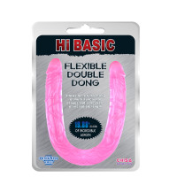 Двойной фаллоимитатор Chisa HI BASIC реалистичный, розовый