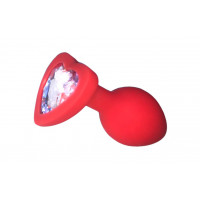 Анальна пробка Red Silicone Heart White S