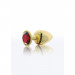 Анальная пробка металлическая золотистая L Butt Plug With Diamond Jewel Taboom
