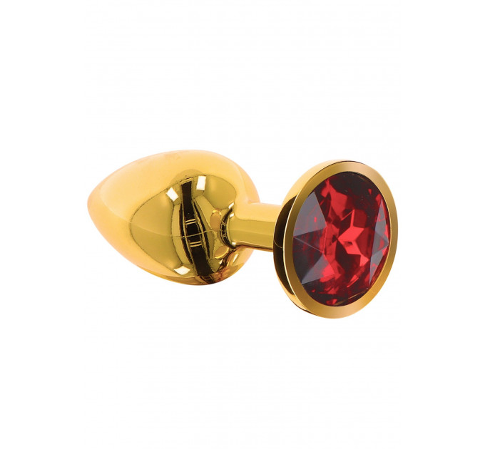 Анальная пробка металлическая золотистая L Butt Plug With Diamond Jewel Taboom