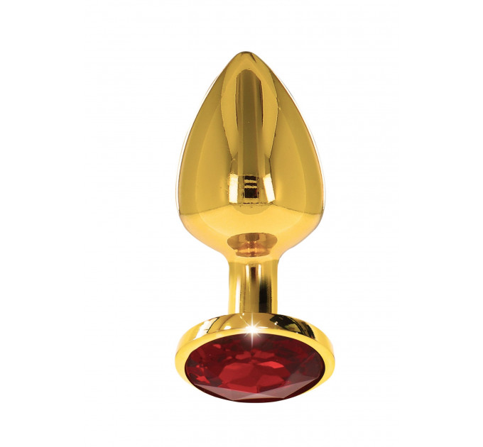 Анальная пробка металлическая золотистая L Butt Plug With Diamond Jewel Taboom