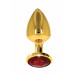 Анальная пробка металлическая золотистая L Butt Plug With Diamond Jewel Taboom