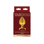Анальная пробка металлическая золотистая L Butt Plug With Diamond Jewel Taboom