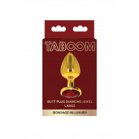 Анальная пробка металлическая золотистая L Butt Plug With Diamond Jewel Taboom Анальная пробка металлическая золотистая L Butt Plug With Diamond Jewel Taboom