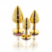 Анальная пробка металлическая золотистая L Butt Plug With Diamond Jewel Taboom