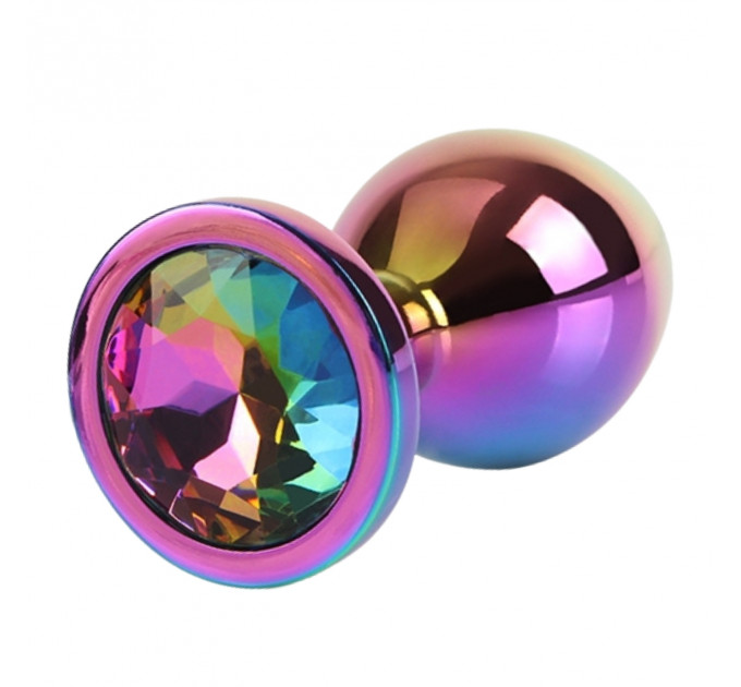 Анальна пробка різнокольорова CHISA MATRIX MONT з різнобарвним каменем, розмір M