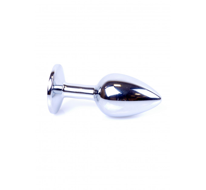 Анальная пробка с камнем Plug-Jewellery Silver PLUG- Clear размер S