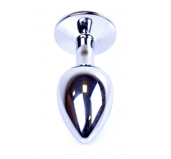Анальная пробка с камнем Plug-Jewellery Silver PLUG- Clear размер S