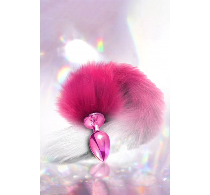 Анальний корок з хвостом Global Novelties NIXIE METAL BUTT PLUG WITH OMBRE TAIL