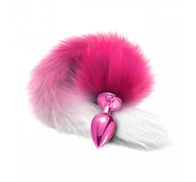 Анальний корок з хвостом Global Novelties NIXIE METAL BUTT PLUG WITH OMBRE TAIL