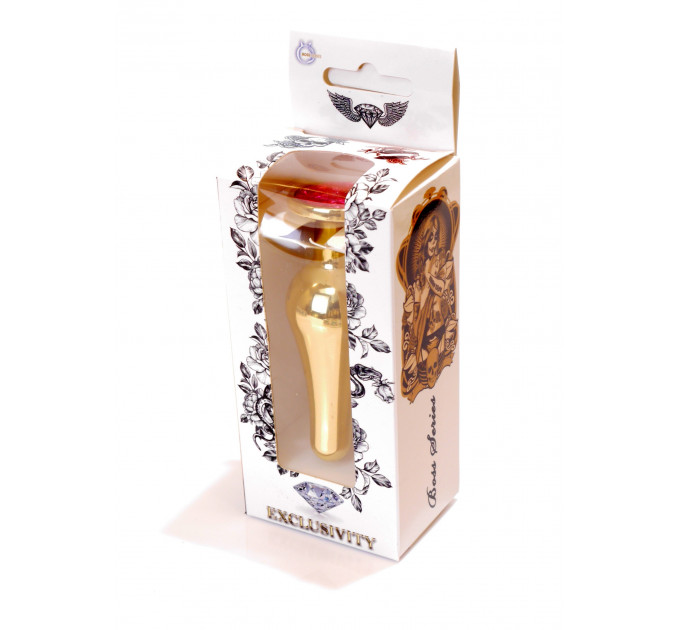 Анальна пробка з рожевим каменем Plug-Jewellery Gold BUTT PLUG-Pink