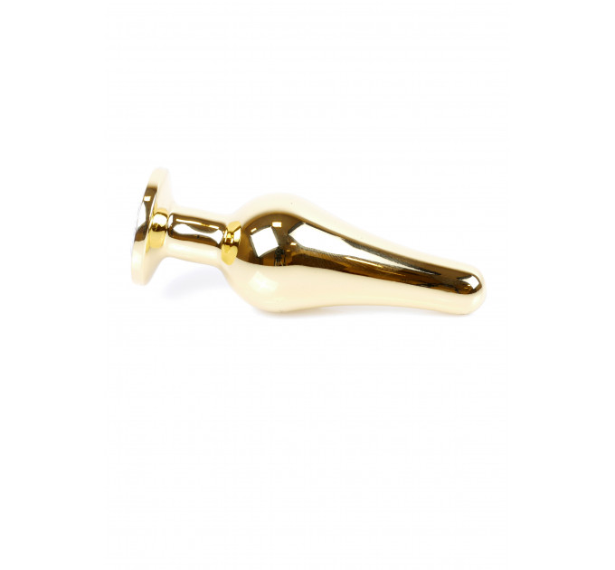 Анальна пробка з рожевим каменем Plug-Jewellery Gold BUTT PLUG-Pink