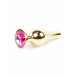 Анальна пробка з рожевим каменем Plug-Jewellery Gold BUTT PLUG-Pink