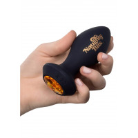 Анальная пробка с вибрацией Naughty Bits CalExotics, с кристаллом, силиконовая, черная, 10.7 х 3.2