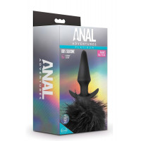 Анальная пробка, заячий хвостик, черный ANAL ADVENTURES PLATINUM RABBIT TAIL PLUG