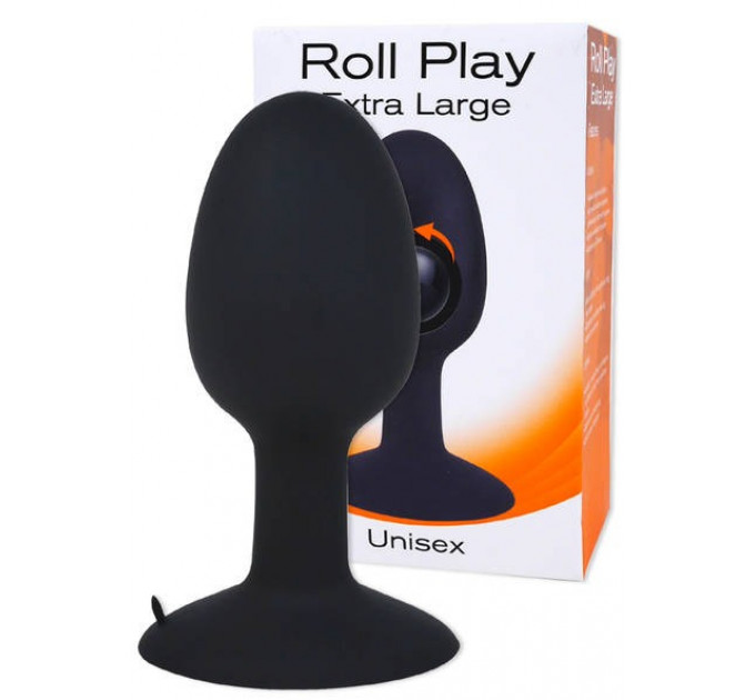 Анальная пробка с внутренним шариком ROLL PLAY EXTRA LARGE BLACK