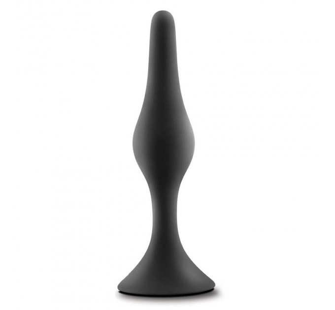 Анальный плаг Anal Adventures Platinum Silicone черный, 10.8 х 2.5 см