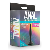 Анальный плаг Anal Adventures Platinum Silicone черный, 10.8 х 2.5 см