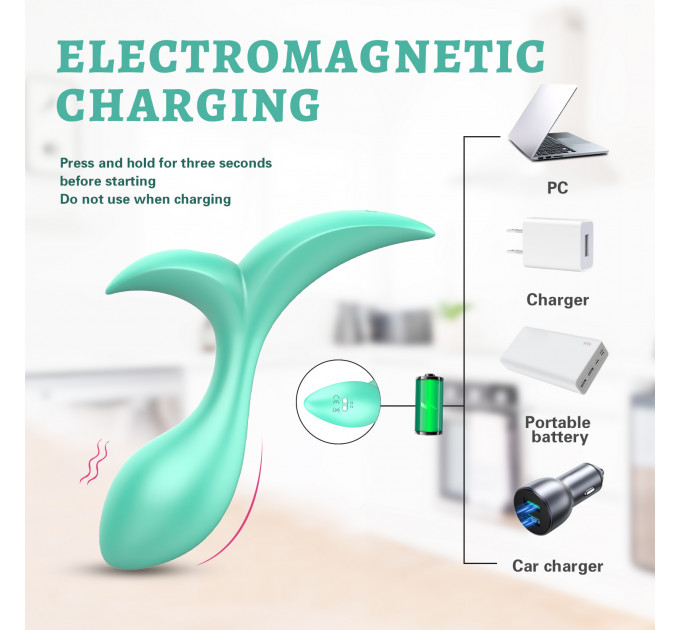 Анальний вібратор Every Night Toys Sally з дистанційним керуванням, бірюзовий, 10 режимів вібрації