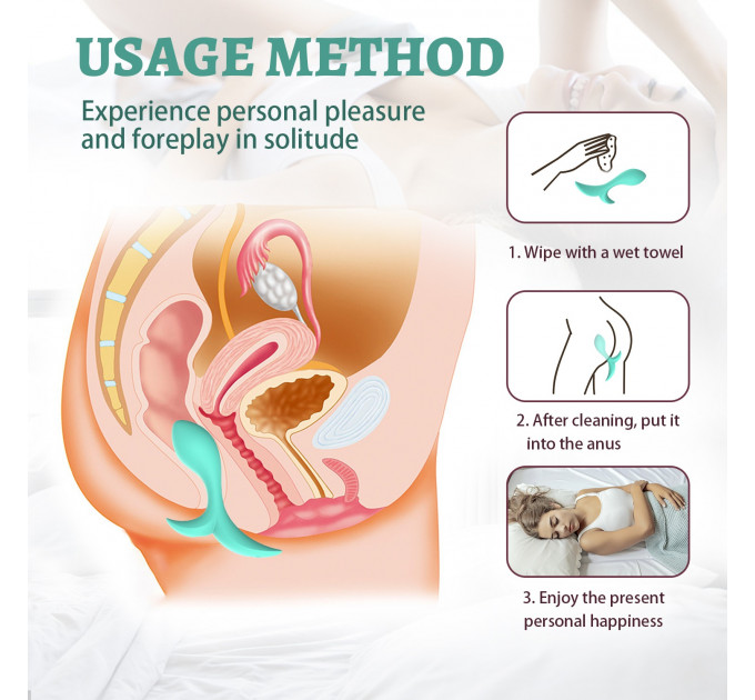 Анальний вібратор Every Night Toys Sally з дистанційним керуванням, бірюзовий, 10 режимів вібрації