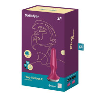 Анальна пробка з функцією керування зі смартфона Satisfyer Vibrator ilicious 2, бордовий