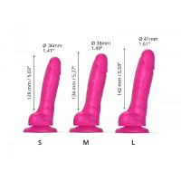 Фалоімітатор реалістичний розмір L Strap-On-Me на присосці, рожевий, 14.2 х 4.1 см