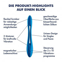 Гнущийся универсальный вибратор (эрекционное кольцо) SATISFYER ELASTIC JOY BLUE