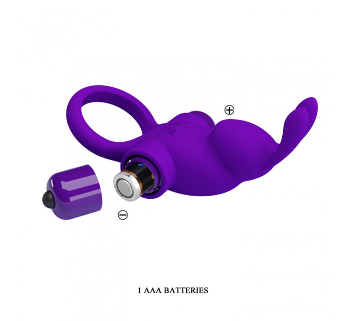 Кільце ерекційне у вигляді кролика Pretty Love Vibrant Penis Ring 1 фіолетове