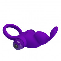 Кольцо эрекционное в виде кролика Pretty Love Vibrant Penis Ring 1 фиолетовое