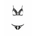 Комплект білизни з відкритим доступом DIABOLINA SET black S/M - Passion