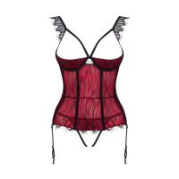 Корсет с открытой грудью Obsessive DENISSA и трусиками в комплекте, M/L