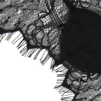 Кружевные трусики Star Night с вырезом сзади и атласным бантом, чёрные, XS-S